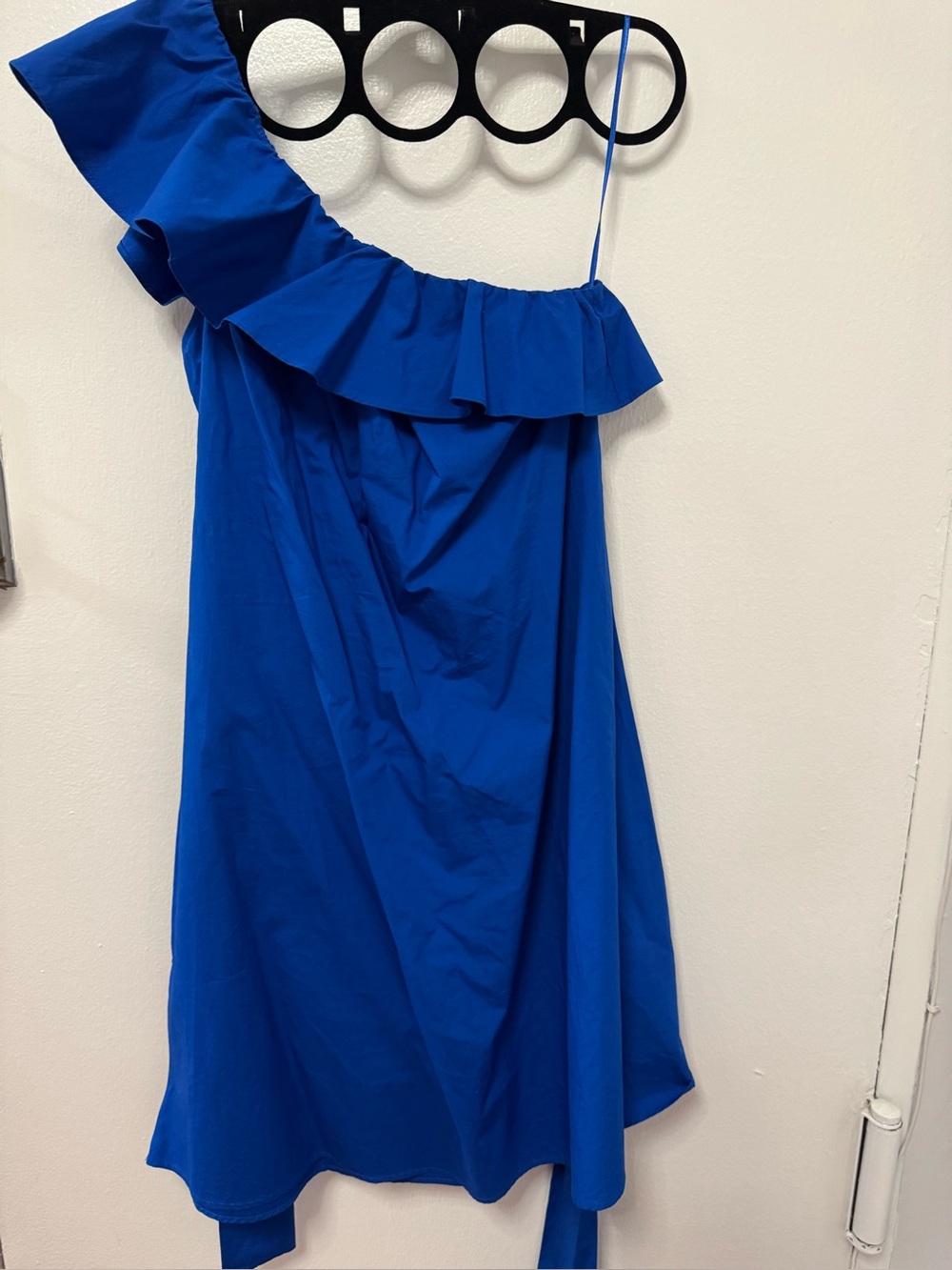Banana Republic One-Shoulder Ruffle Dress in Cobalt Blue